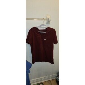 Figs medium burgundy catrina one pocket scrub top